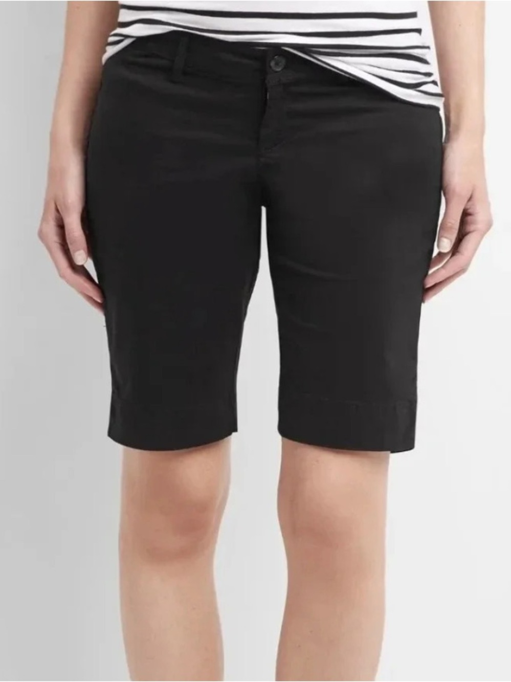 Stradivarius Black Bermuda Shorts